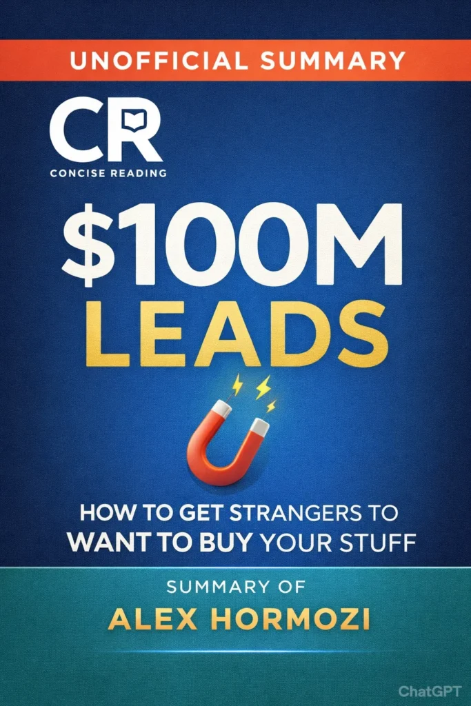 $100M Leads book cover by Alex Hormozi free PDF summary Concise Reading lead generation business book