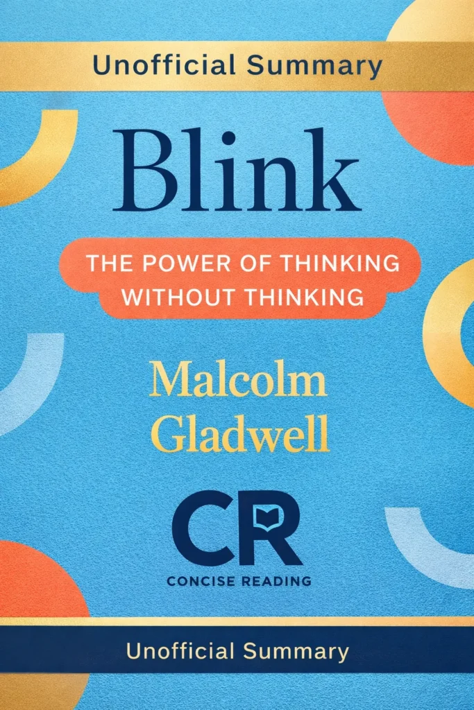 Blink book cover by Malcolm Gladwell for free PDF summary download