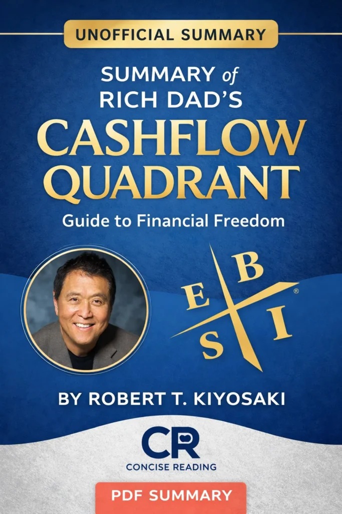 Cashflow Quadrant book cover by Robert Kiyosaki summary PDF free download Concise Reading