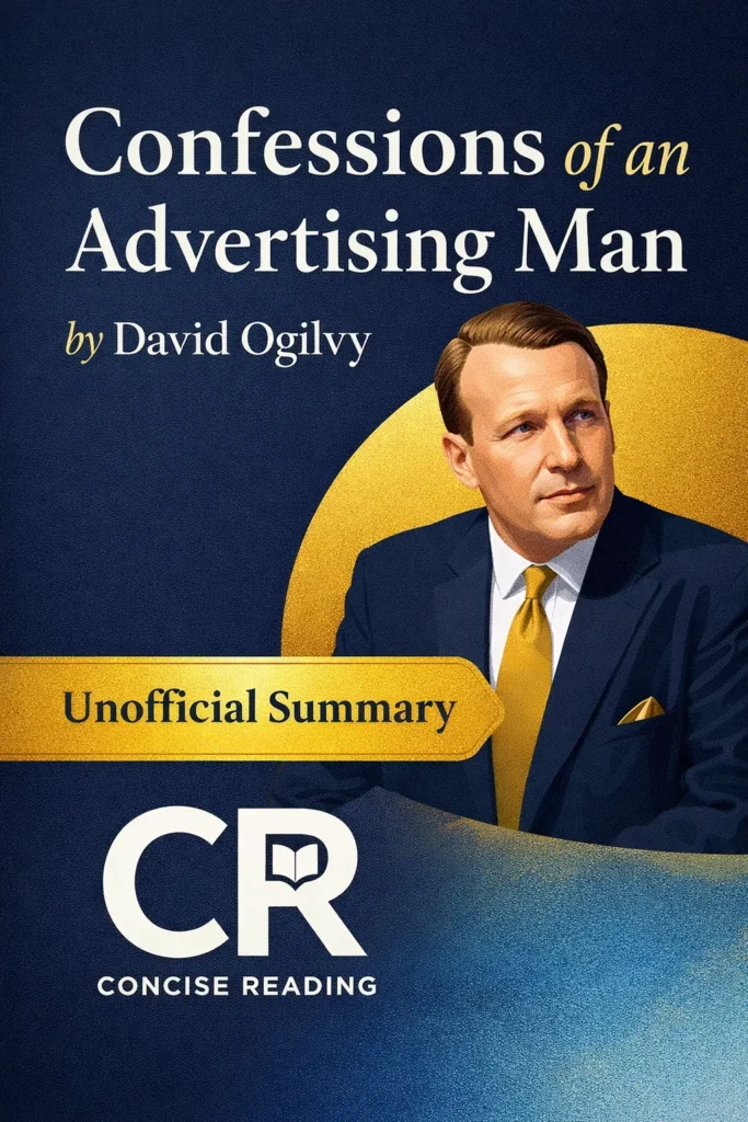 Confessions of an Advertising Man book cover by David Ogilvy – free business and advertising summary PDF by Concise Reading