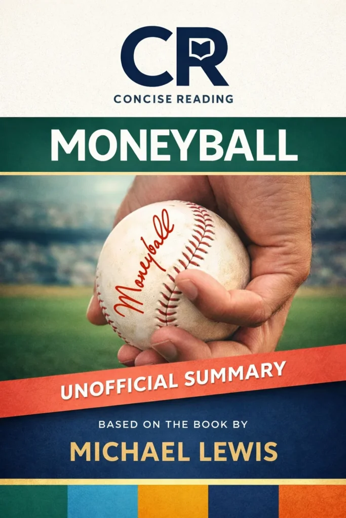 Moneyball book cover by Michael Lewis business and money strategy summary PDF by Concise Reading