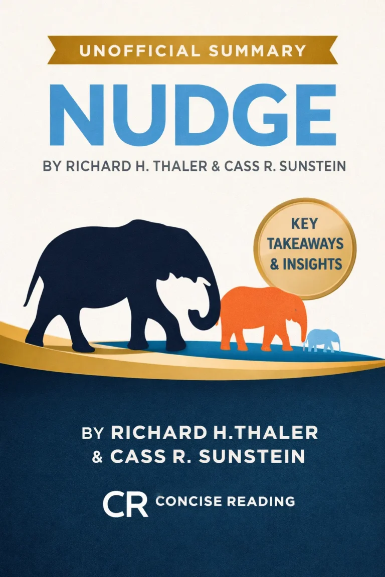 Nudge by Richard H. Thaler & Cass R. Sunstein book cover with free PDF summary