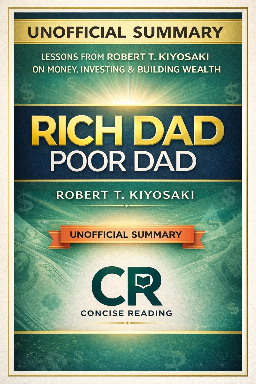 Cover of Rich Dad Poor Dad book with free PDF summary by Concise Reading