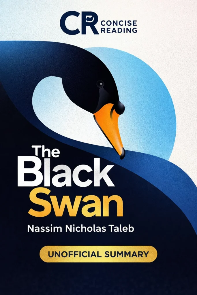 The Black Swan book cover by Nassim Nicholas Taleb with free PDF summary
