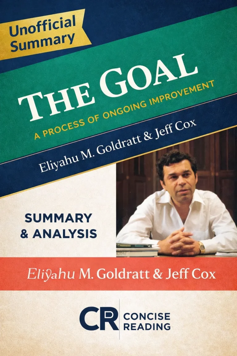 The Goal by Eliyahu M Goldratt book cover for free PDF summary download Concise Reading