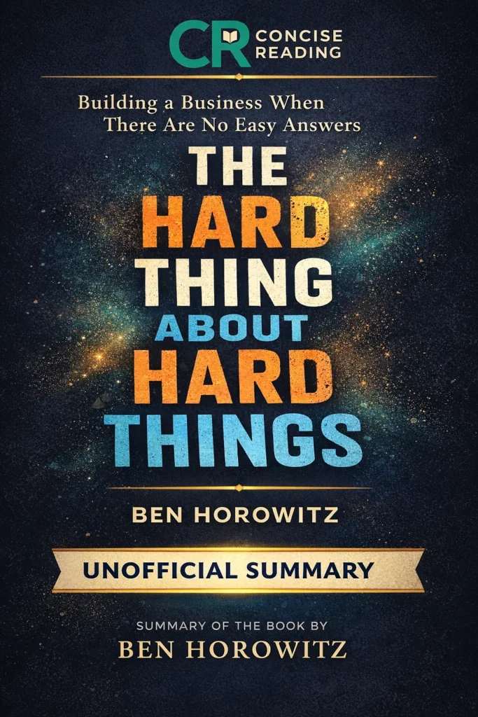 The Hard Thing About Hard Things book cover by Ben Horowitz – Business leadership summary PDF
