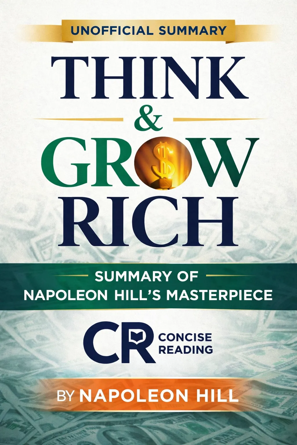Think and Grow Rich book cover with free PDF summary by Concise Reading
