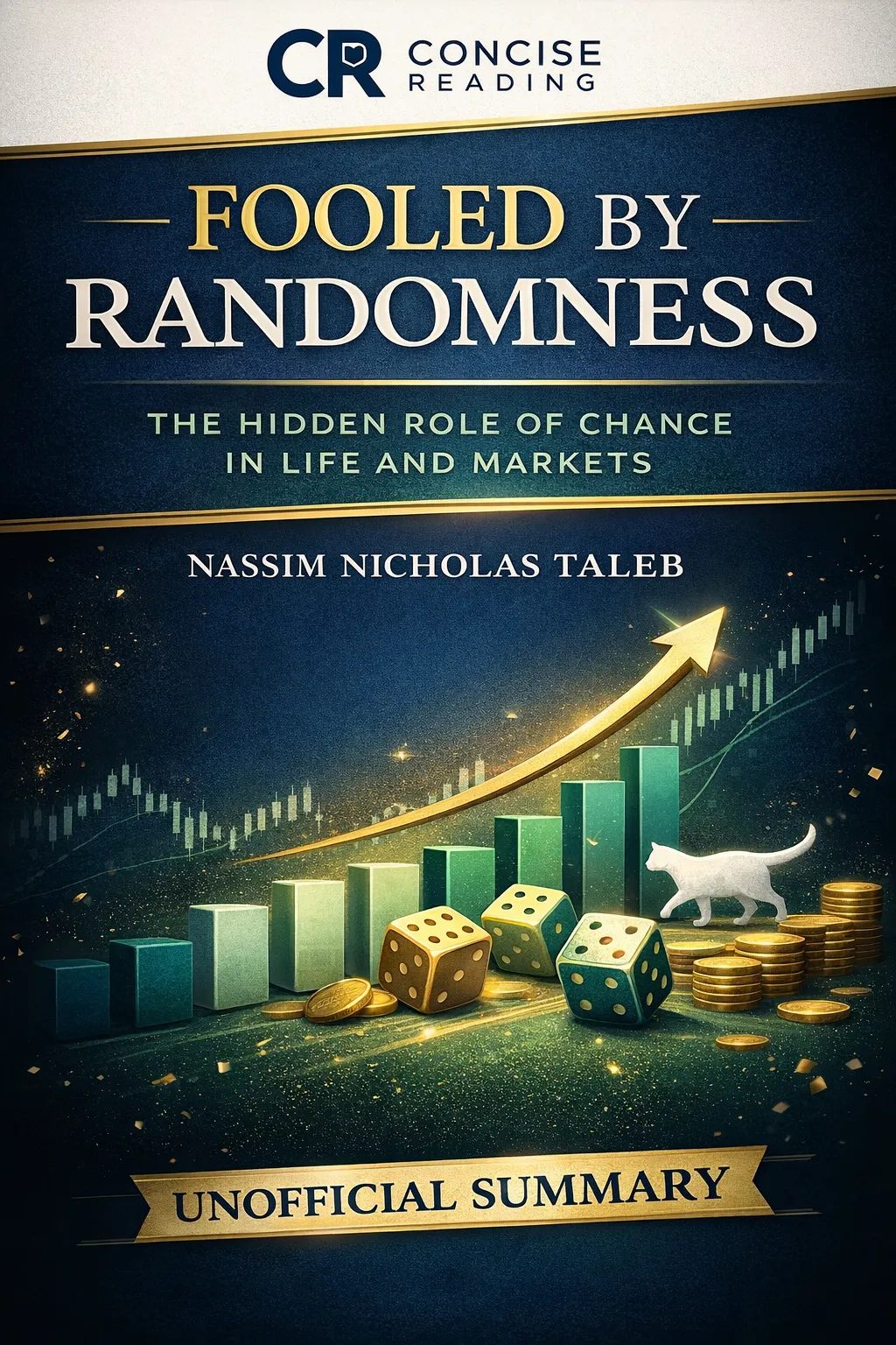 Fooled by Randomness book cover by Nassim Taleb about probability risk and uncertainty