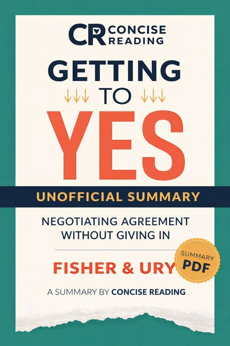 Getting to Yes book cover by Roger Fisher and William Ury summary PDF