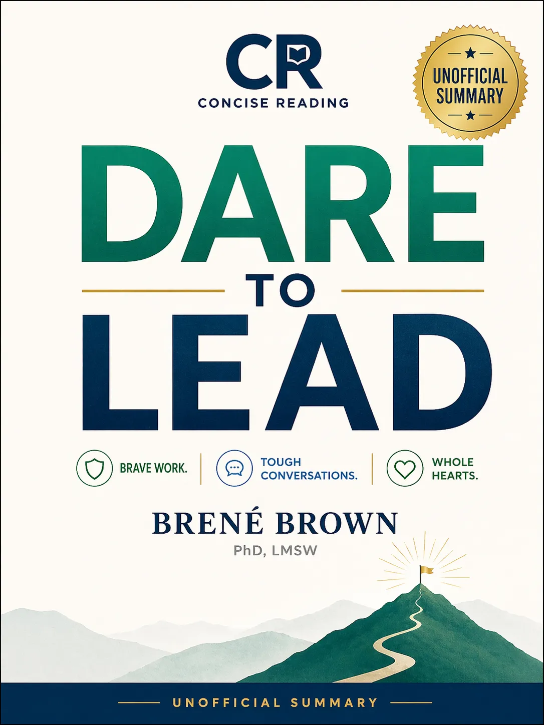 Dare to Lead by Brené Brown book cover — leadership summary by Concise Reading