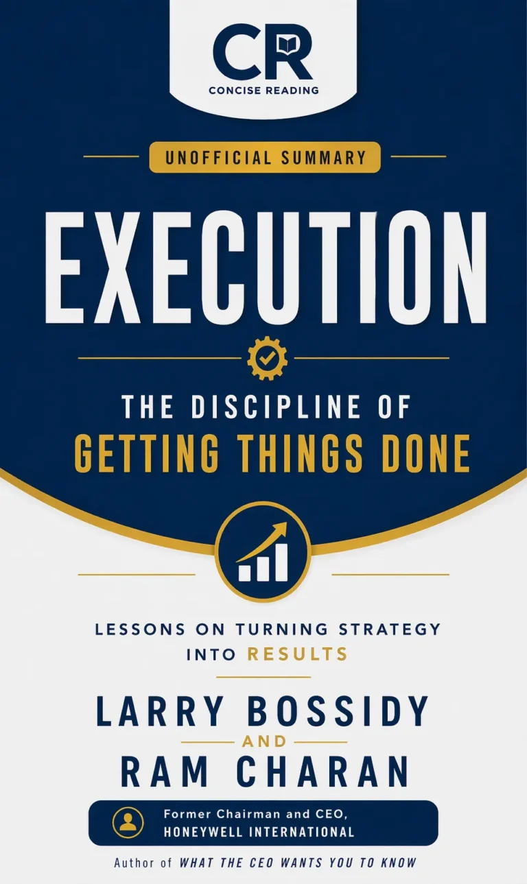 Execution book cover — Larry Bossidy and Ram Charan summary by Concise Reading