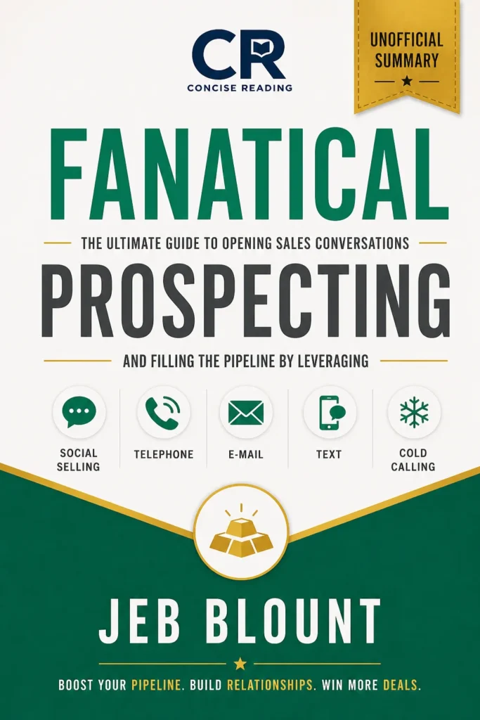 Fanatical Prospecting book cover — Jeb Blount summary by Concise Reading