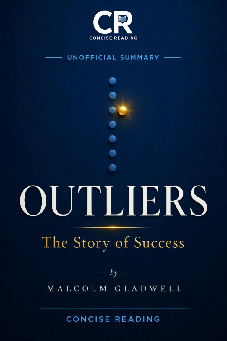 Outliers by Malcolm Gladwell — book summary cover, free and premium versions available at Concise Reading