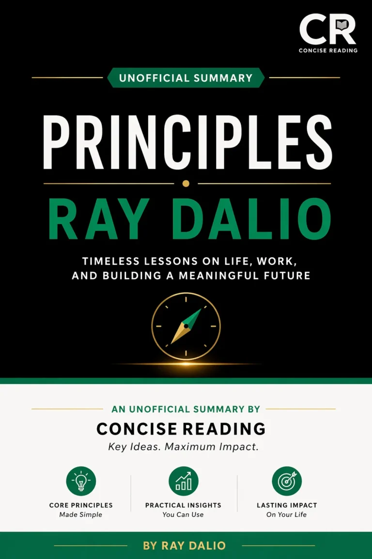 Principles by Ray Dalio book cover — summary and key lessons by Concise Reading