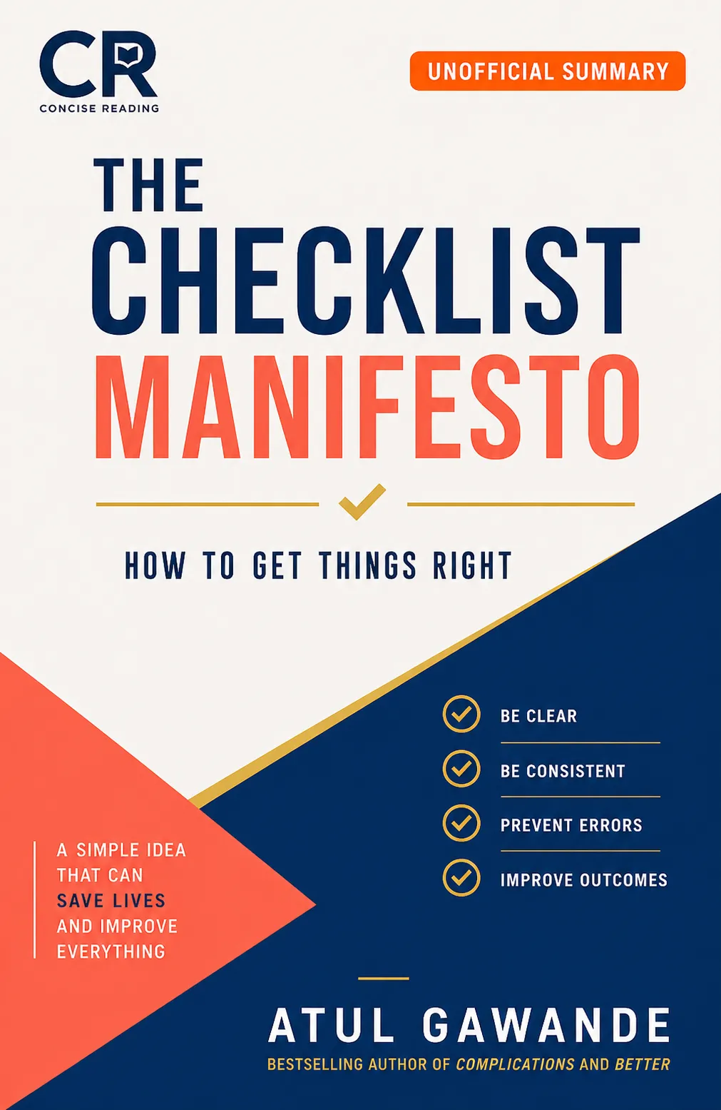 The Checklist Manifesto by Atul Gawande — book cover
