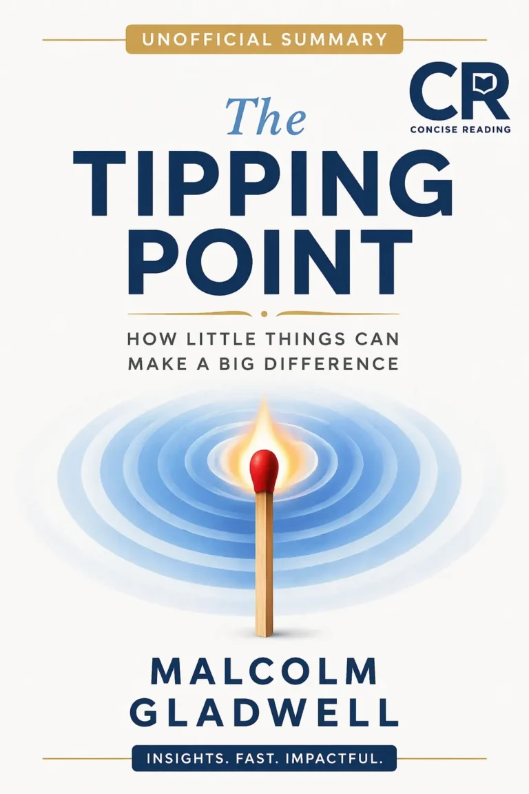 The Tipping Point by Malcolm Gladwell book cover — summary and key lessons by Concise Reading