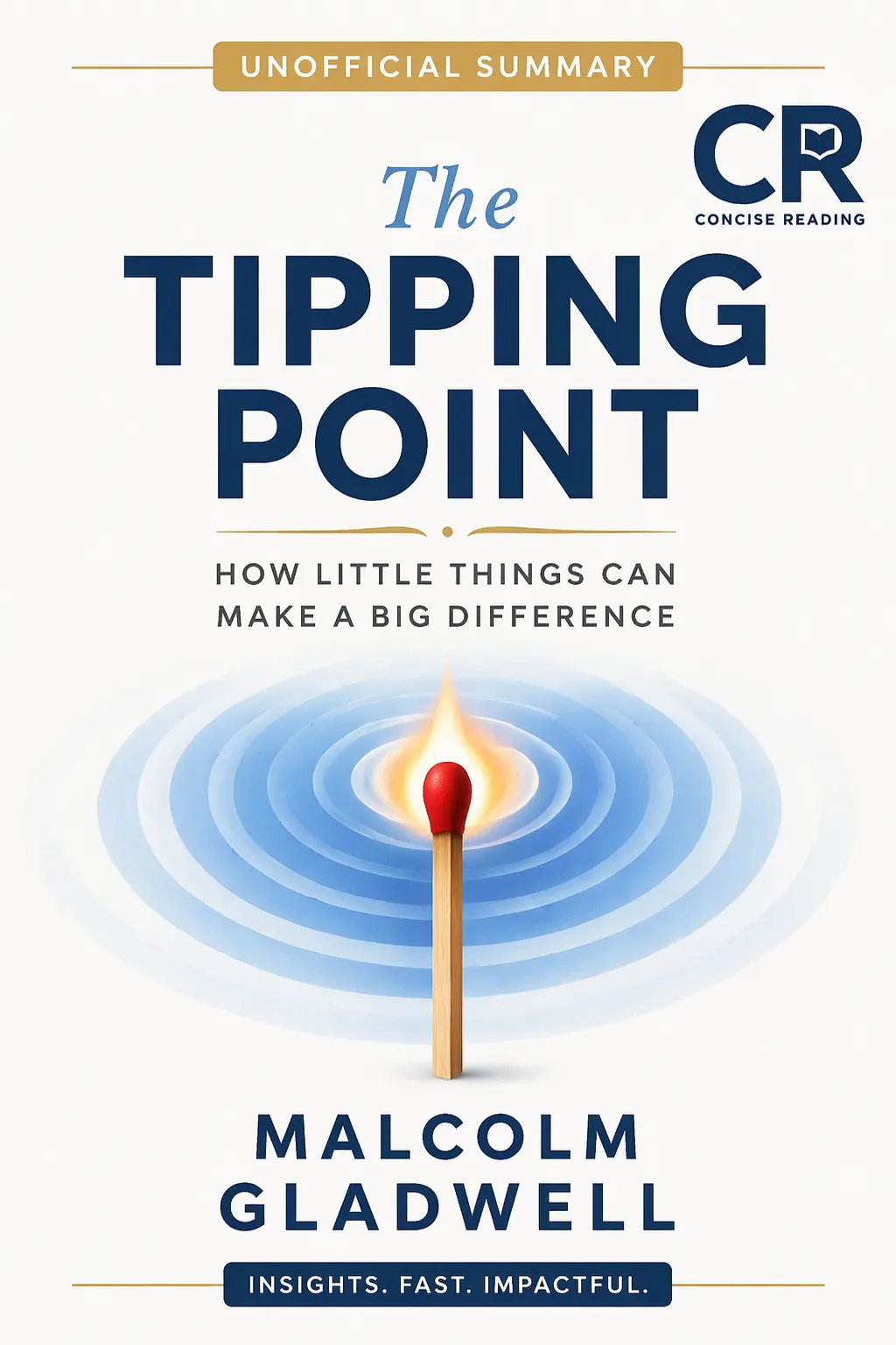 The Tipping Point by Malcolm Gladwell book cover — summary and key lessons by Concise Reading