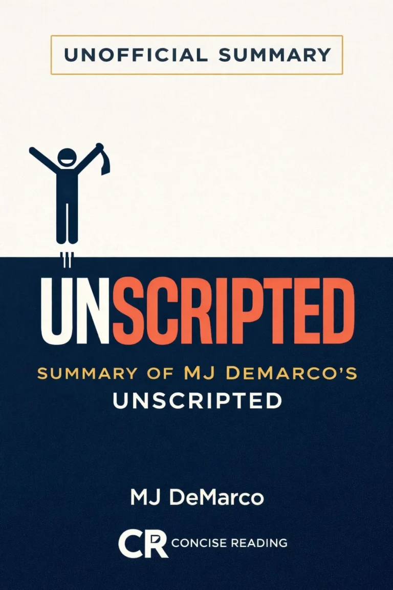 Unscripted by MJ DeMarco book cover — summary available free and premium at Concise Reading