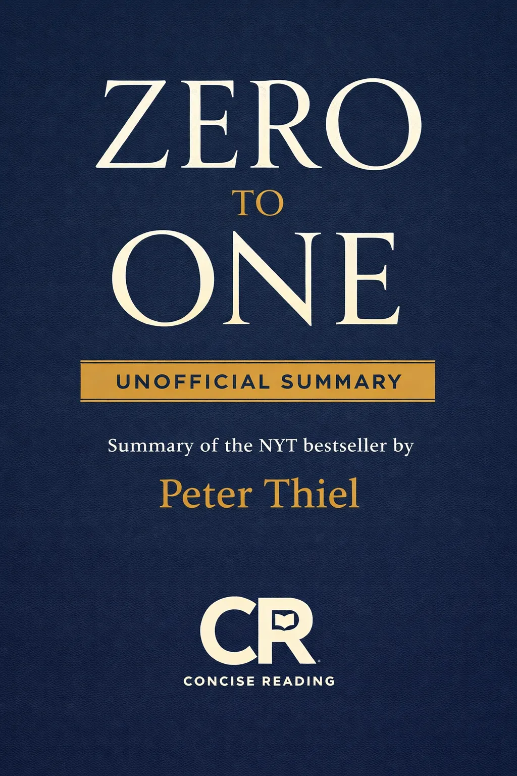 Zero to One book cover — Peter Thiel's guide to building monopolies and startup strategy