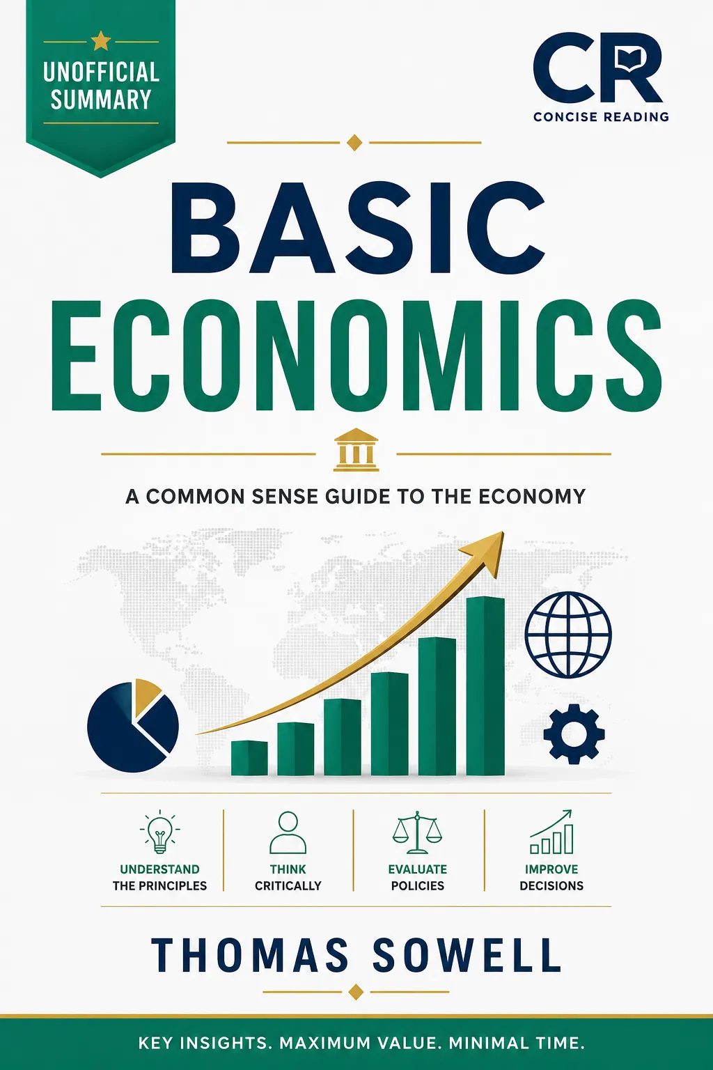 Book cover of Basic Economics by Thomas Sowell, featuring the fifth edition cover design. Referenced in the Concise Reading free and premium summary of Basic Economics.