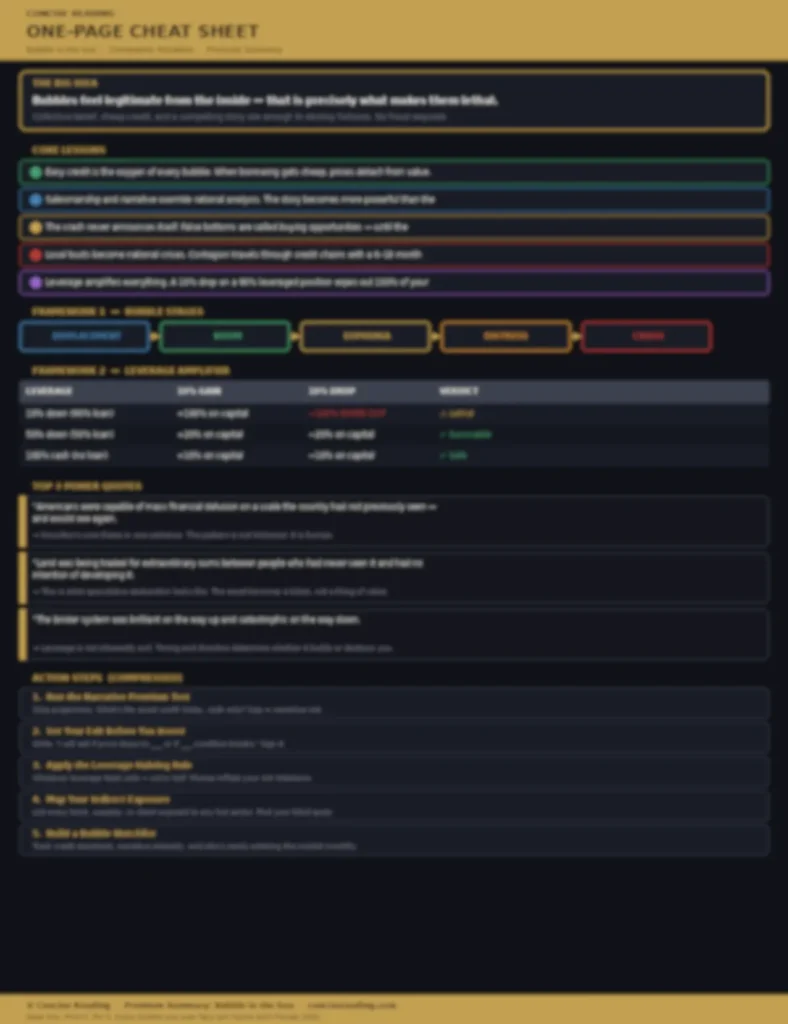 Blurred preview of the Bubble in the Sun one-page cheat sheet from Concise Reading