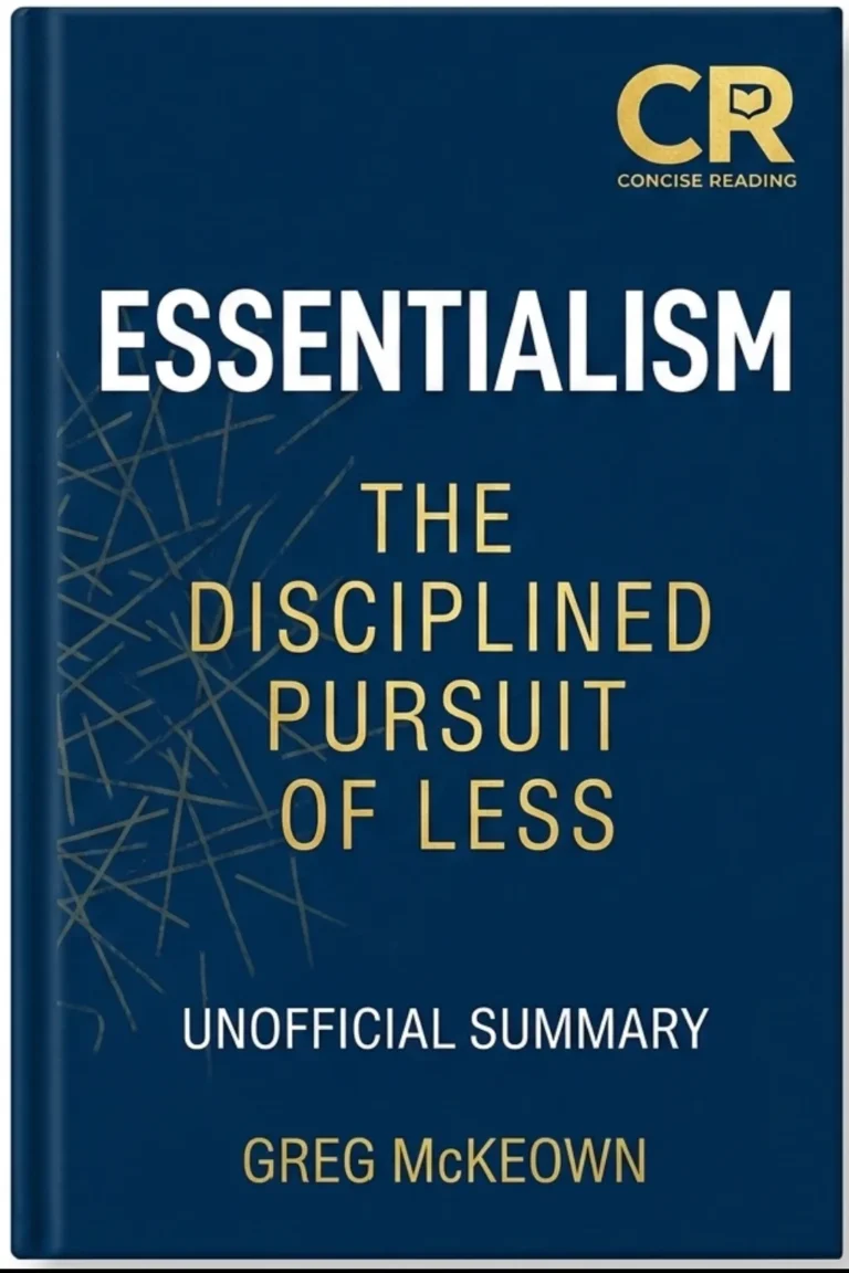 Essentialism by Greg McKeown book cover — summary and key lessons by Concise Reading