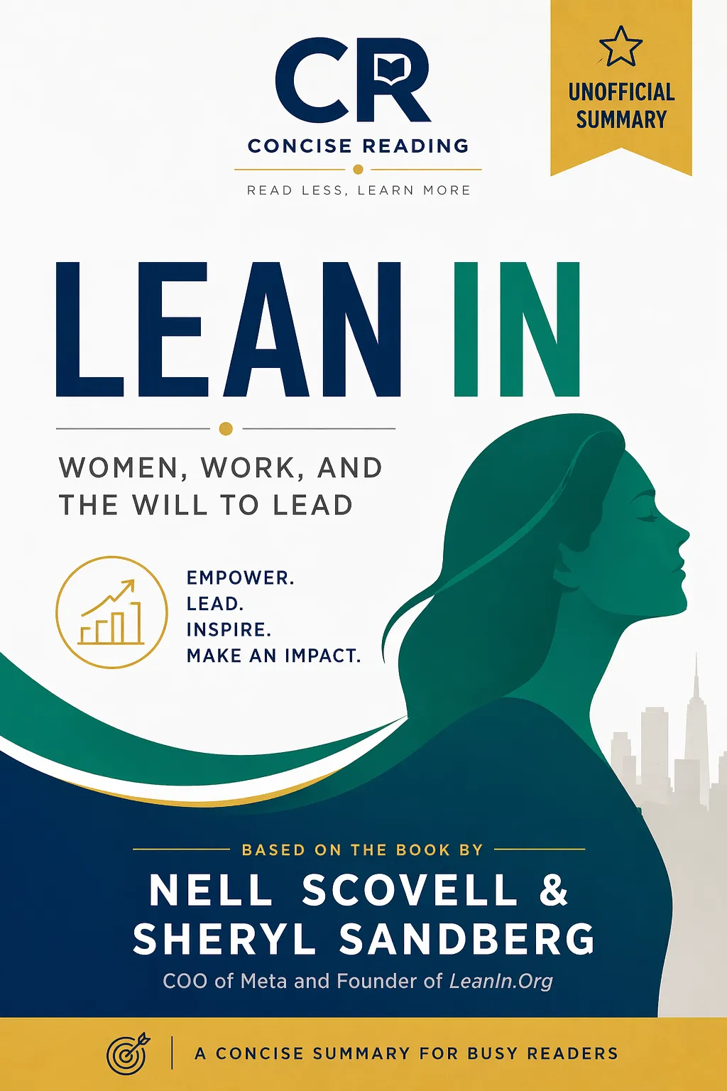 Lean In by Sheryl Sandberg book cover — summary available at Concise Reading