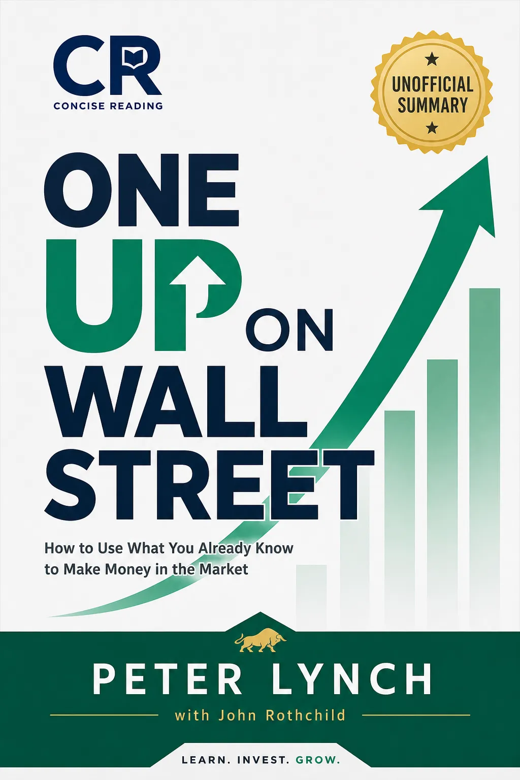 One Up on Wall Street by Peter Lynch book cover — summary available at Concise Reading