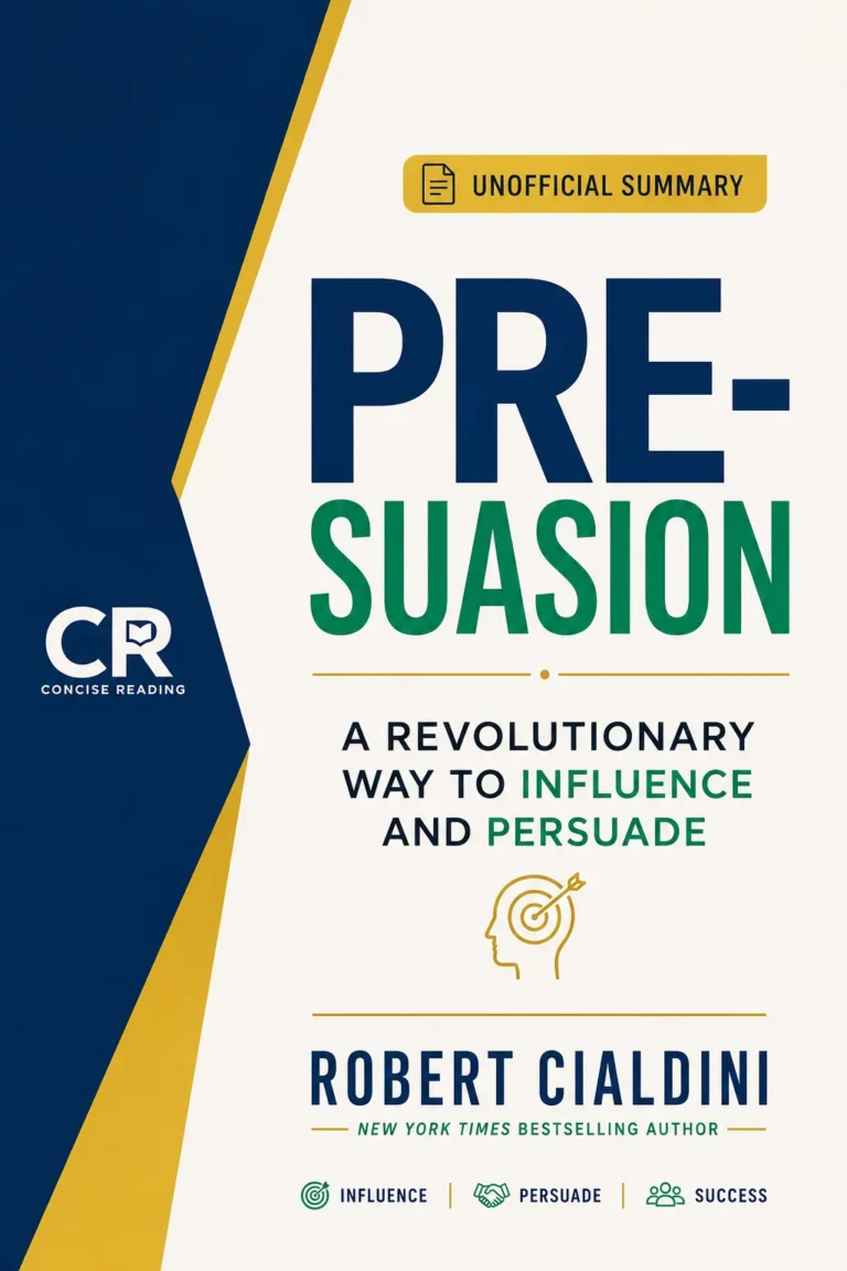 Pre-Suasion by Robert Cialdini book cover — summary by Concise Reading