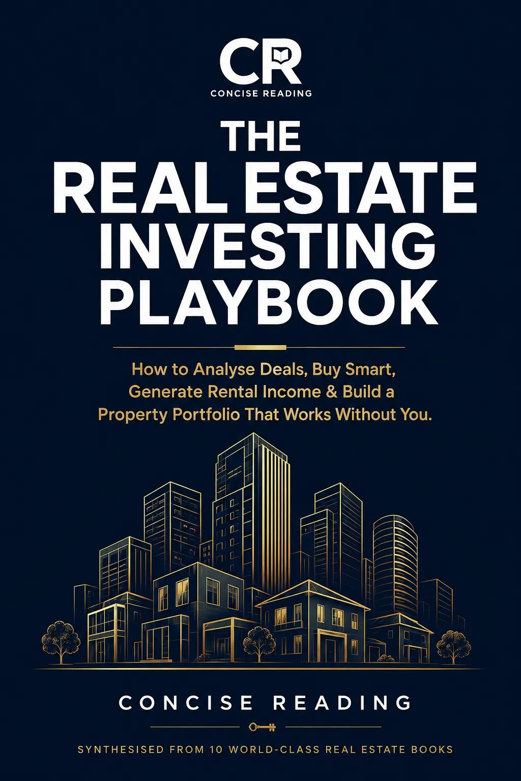 The Real Estate Investing Playbook cover — synthesised from 10 real estate books by Concise Reading