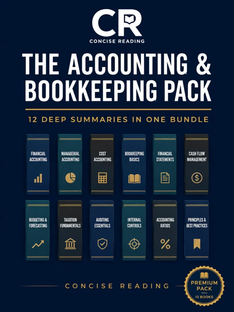 The Accounting and Bookkeeping Pack — 12 premium book summaries covering accounting, bookkeeping, and financial intelligence, by Concise Reading