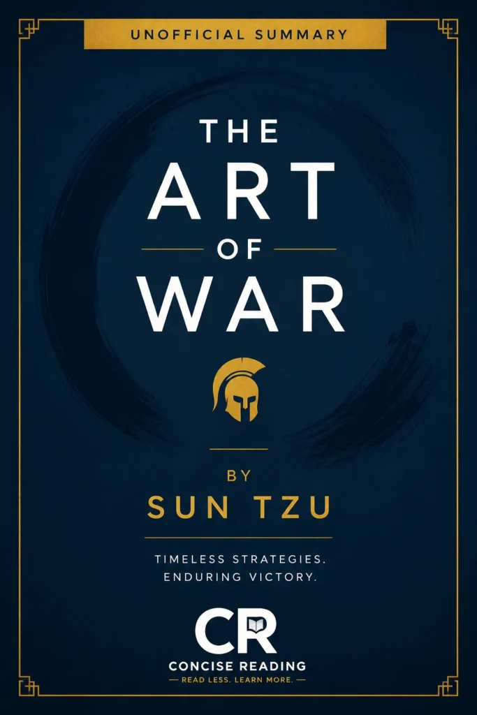 The Art of War by Sun Tzu book cover — free and premium summary at Concise Reading