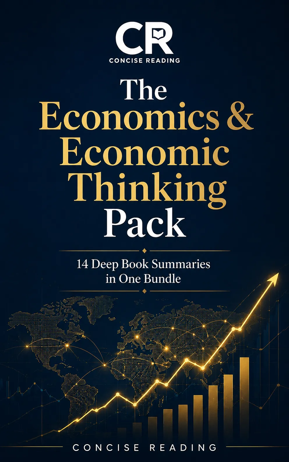 The Economics & Economic Thinking Pack — 14 premium book summaries by Concise Reading covering Freakonomics, Thinking Fast and Slow, The Wealth of Nations, and more