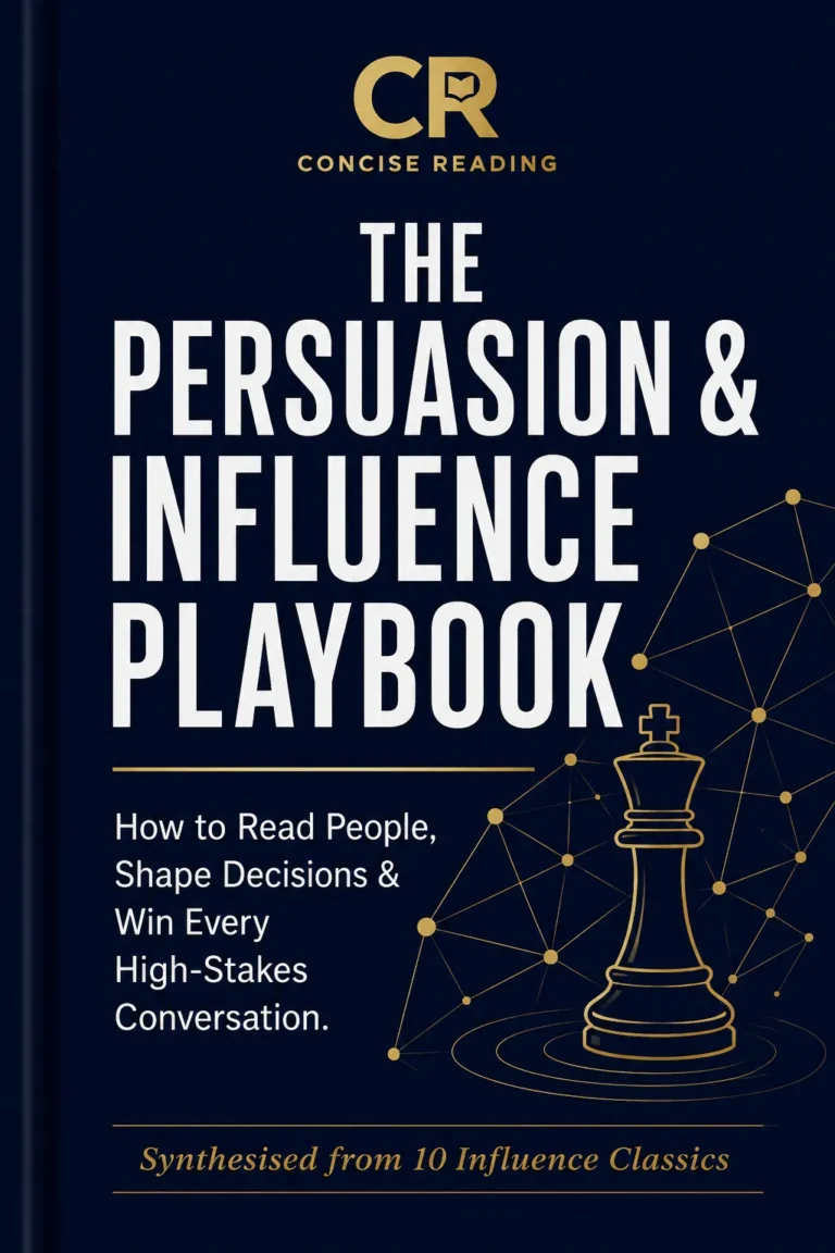 The Persuasion and Influence Playbook book cover — 10 influence classics synthesized by Concise Reading