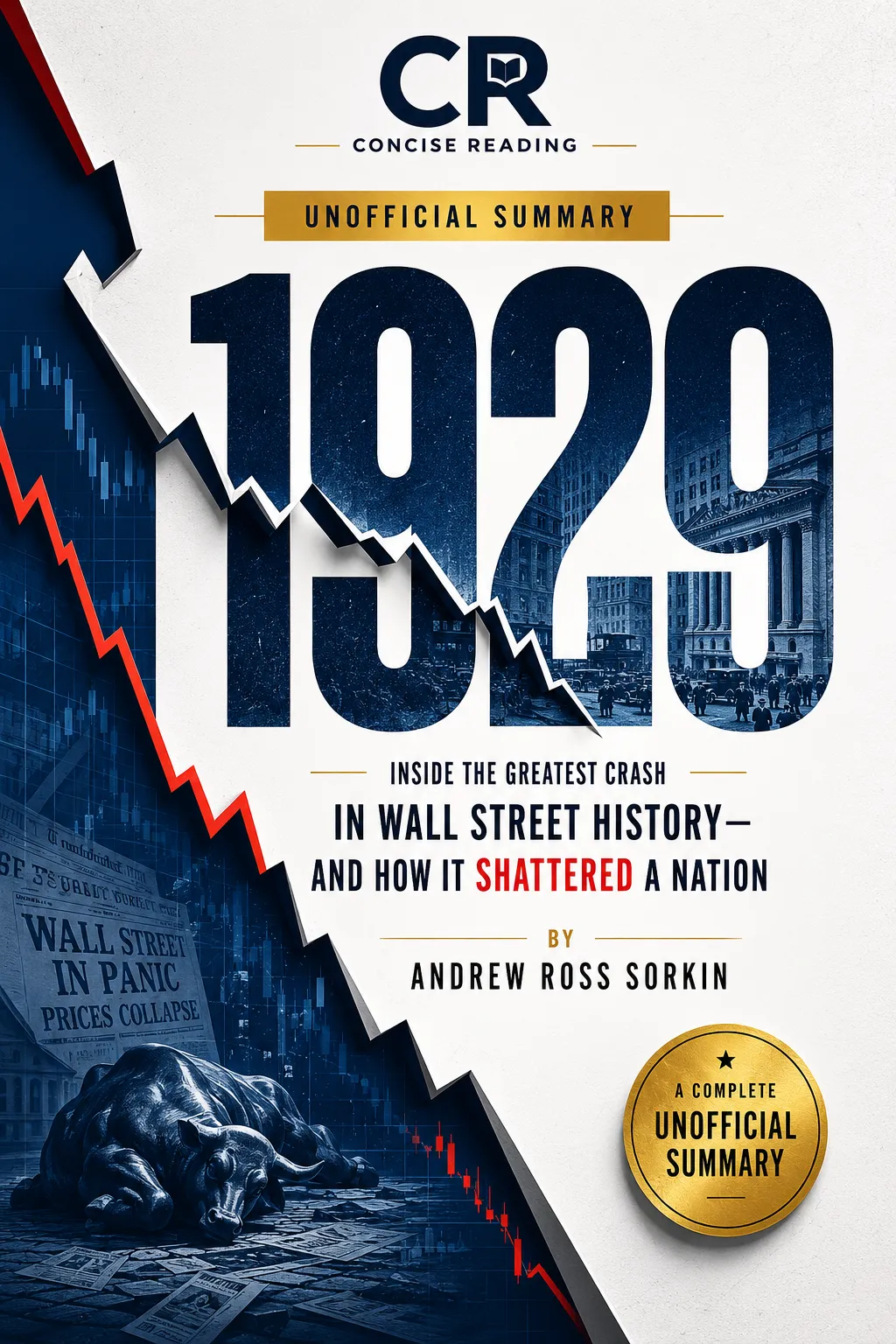 1929 book cover by Andrew Ross Sorkin — summary available at Concise Reading